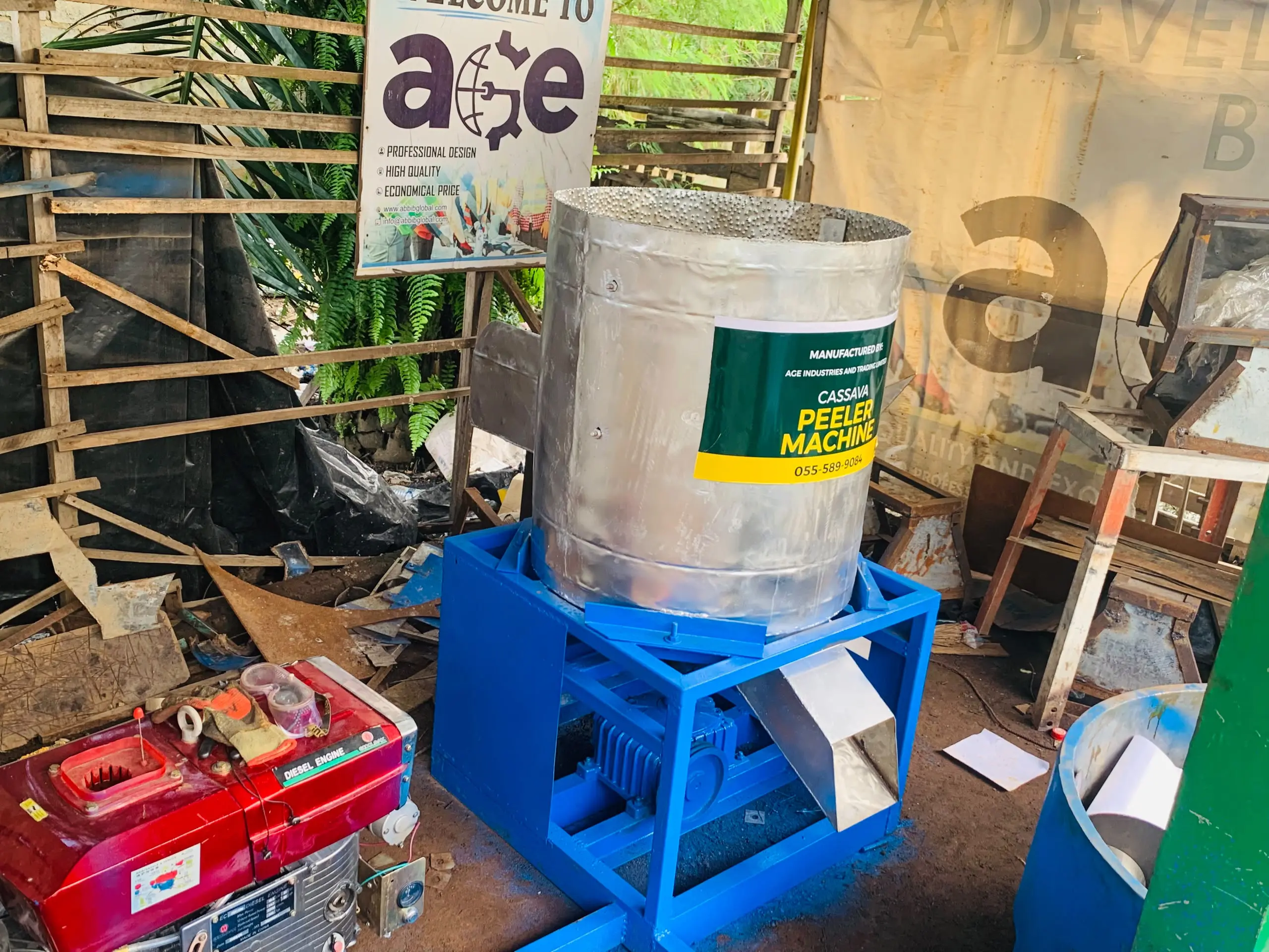 Cassava peeling machine